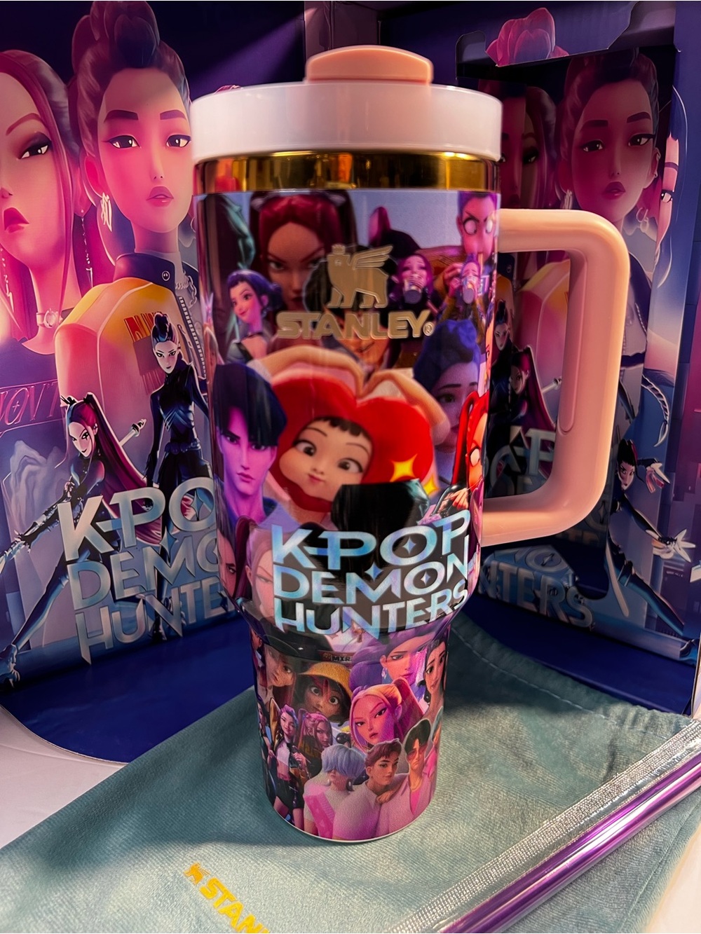 Customized Stanley x K-Pop Demon Hunters 40oz Quencher H2.0 Tumbler Cup purple - Picture 6 of 16